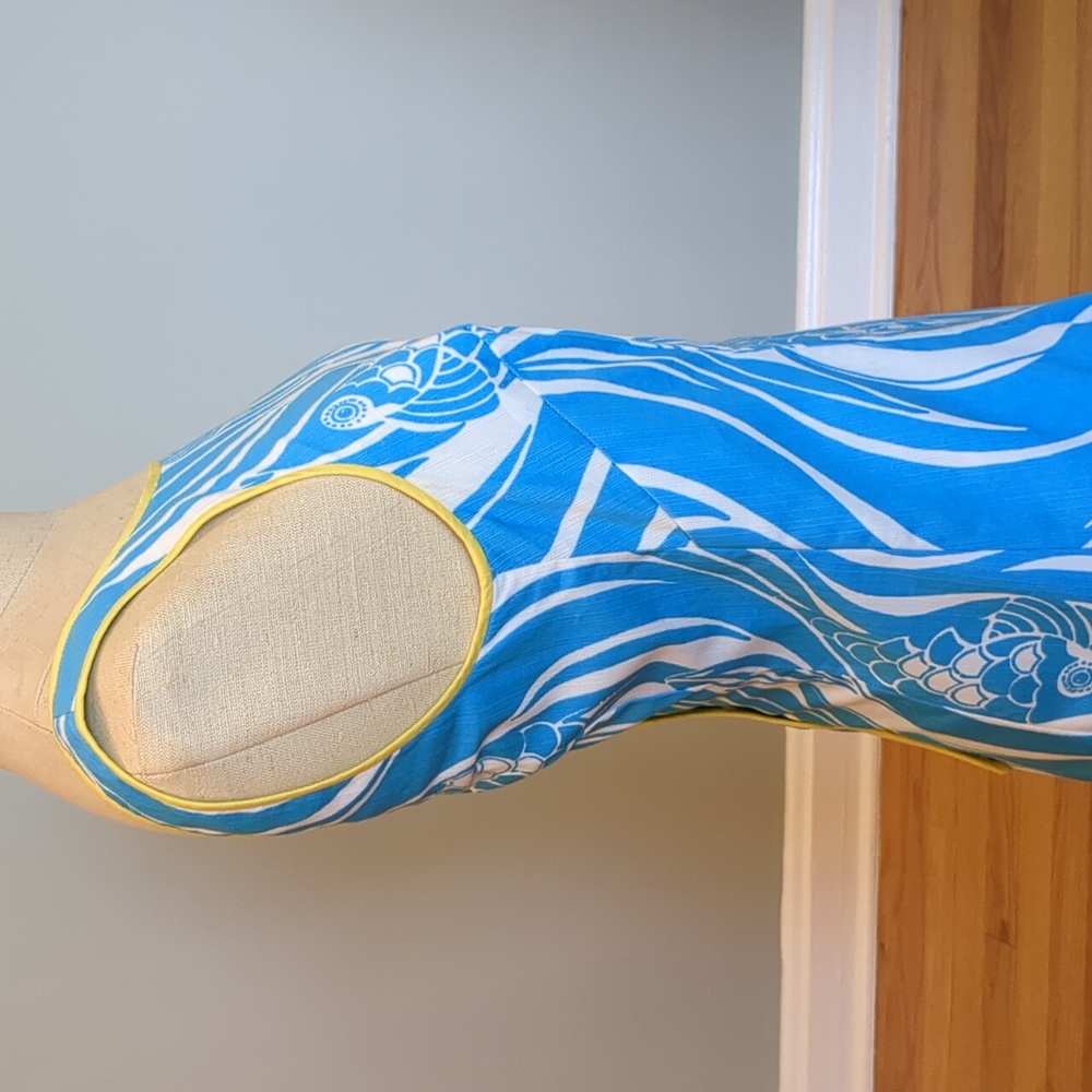 Lilly Pulitzer Delia Shift Resort White, Blue & Yellow Joe Fish Dress size 4 - Picture 8 of 16